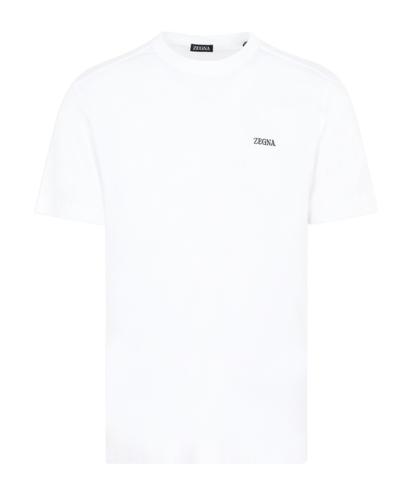 Zegna Men's Logo Embroidered Crewneck T-shirt In White