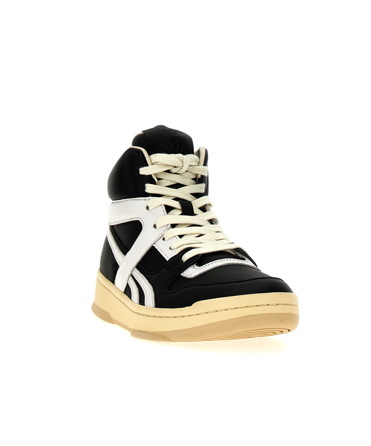 Reebok High-top Sneakers With Contrasting Panels And Rubber Sole In Black