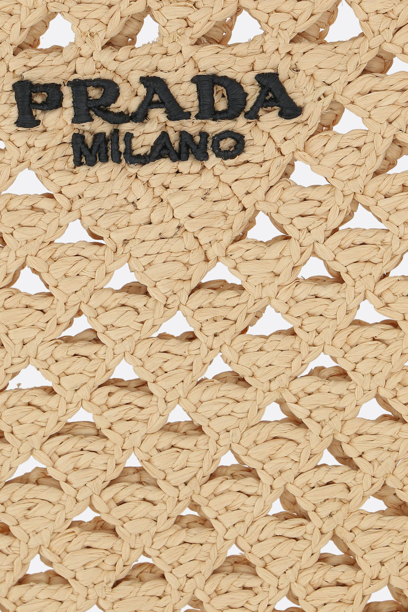 Shop Prada Woven Fabric Crochet Tote Bag In Nude