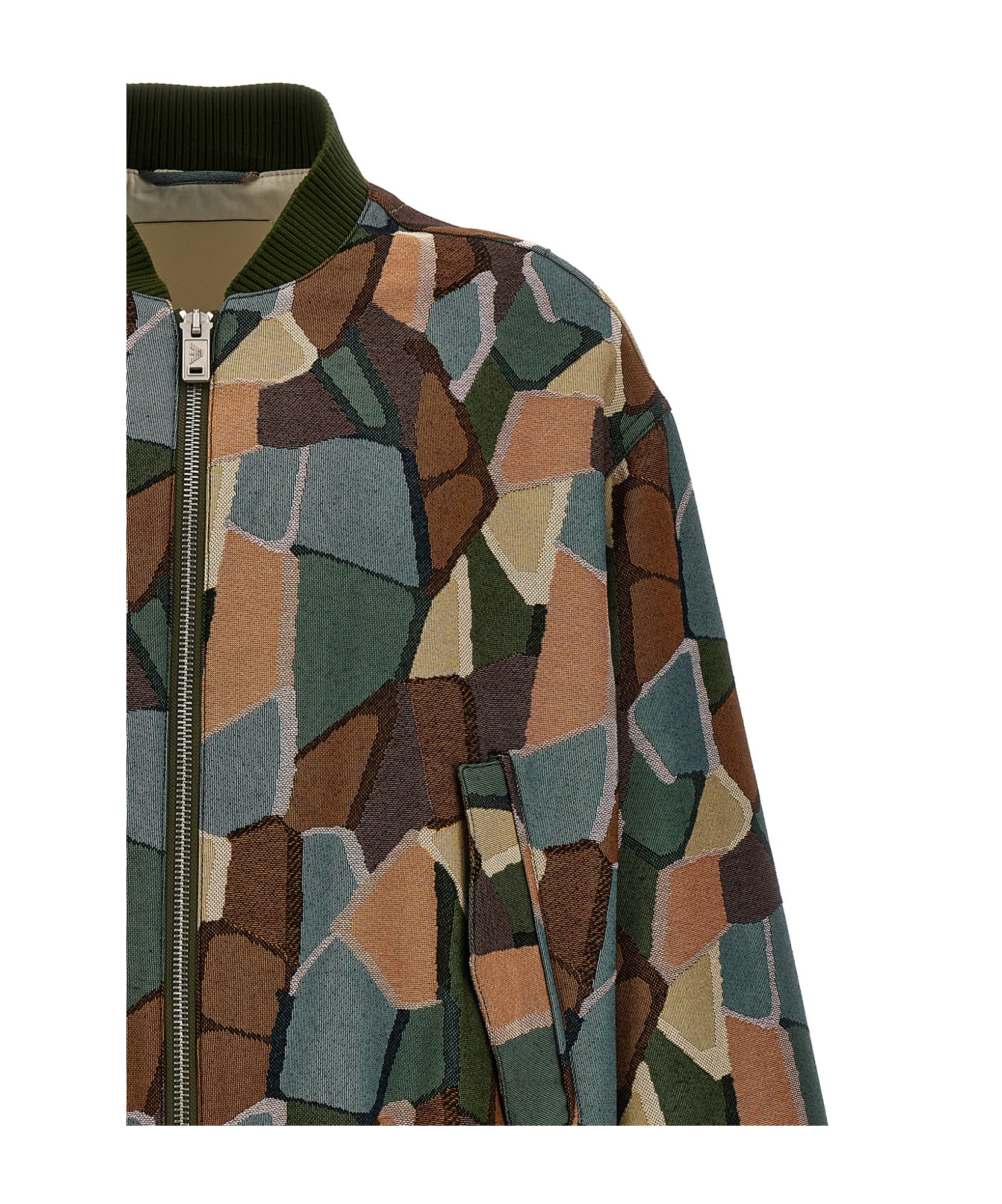 Emporio Armani Bomber In Jacquard Ricamato Uomo In Black
