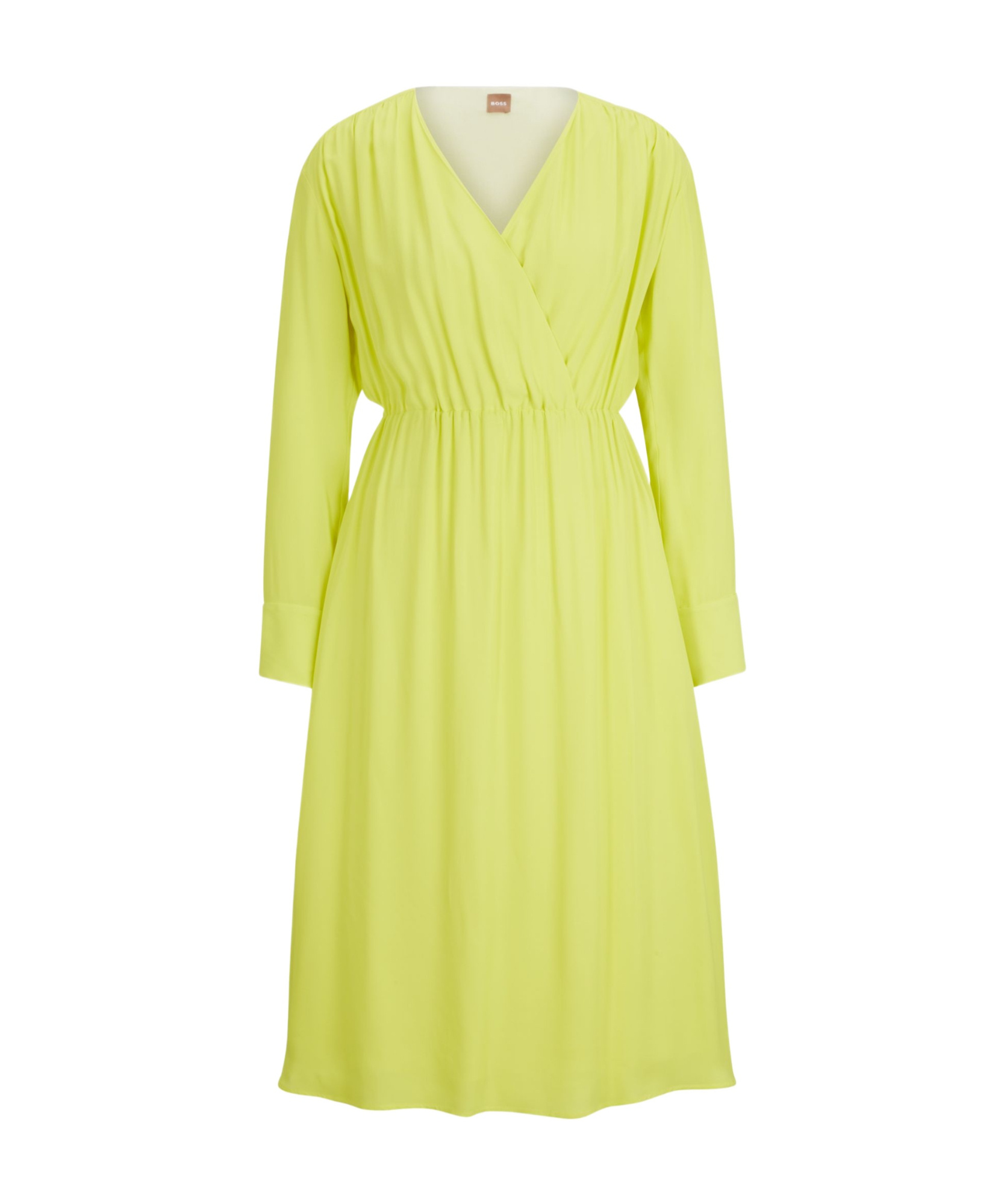 Hugo Boss Long Sleeved Dress In Yellow