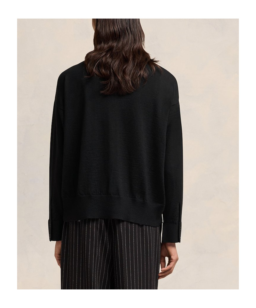 Ami Alexandre Mattiussi Ami Paris Long-sleeved Button-up Cardigan In Black