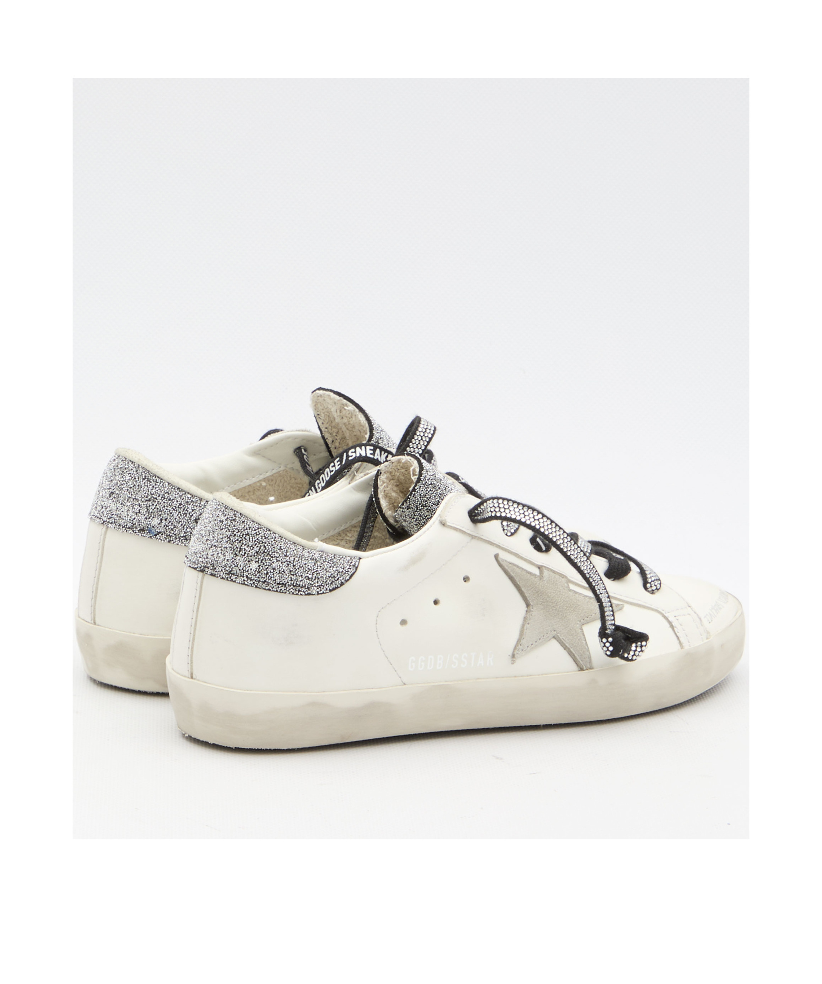 Shop Golden Goose Super-star Leather Sneakers In White