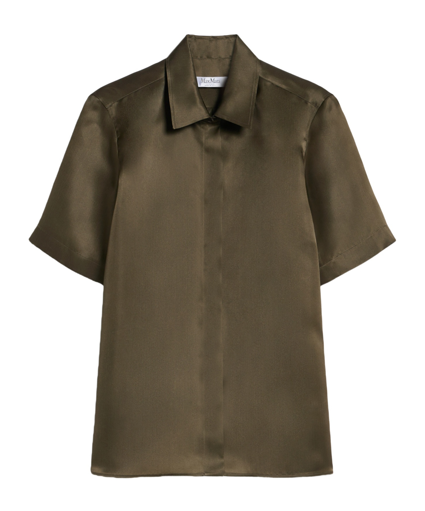 Max Mara Buttoned Short-sleeved Shirt In Brown