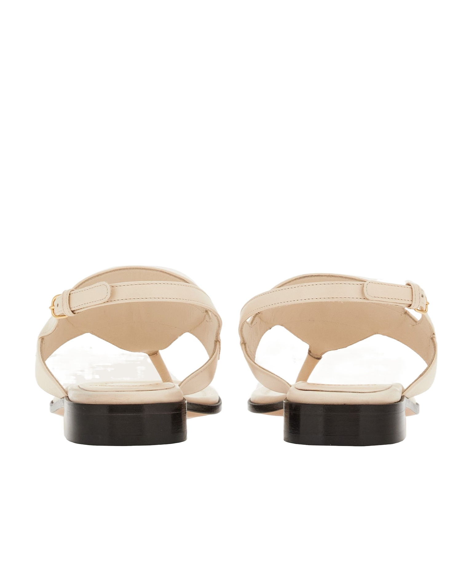 Ferragamo Ivory Gancini Ornament Thong Sandal In Nude