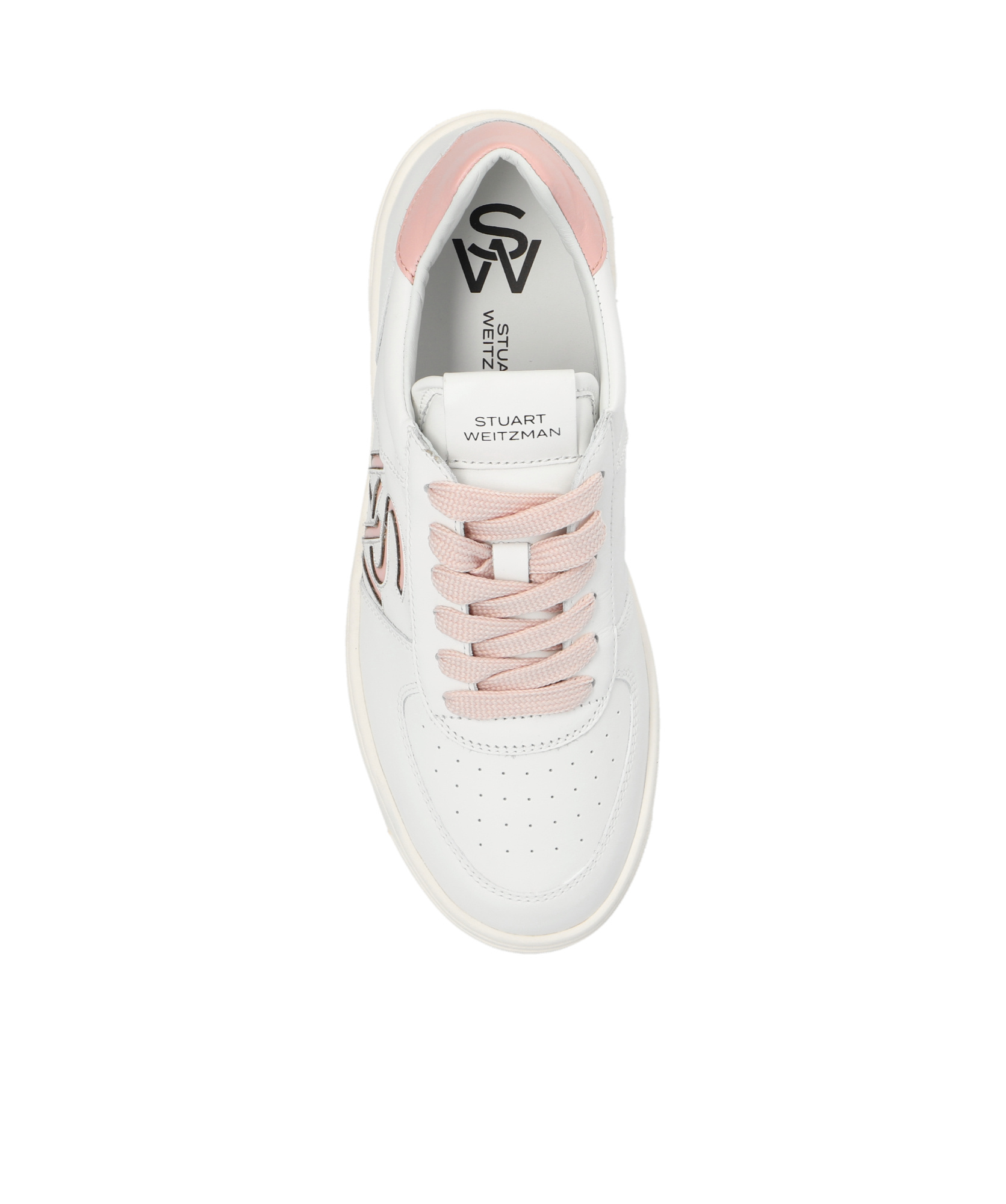 Stuart Weitzman Lace-up Low-cut Casual Shoes In White