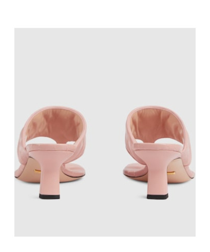Gucci Double G Thong Leather Sandal In Pink
