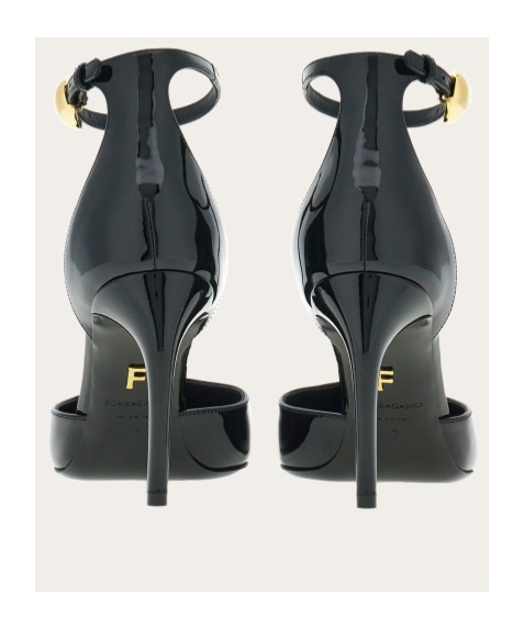 Shop Ferragamo Salvatore T-strap Pointed-toe Pumps In Black