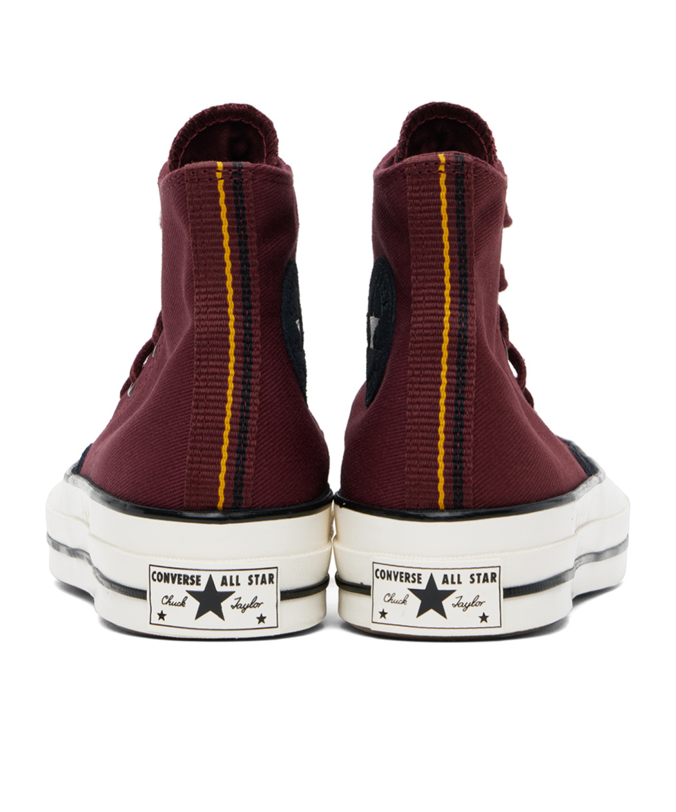 Converse Logo Embroidered High Upper Board Shoes In Brown