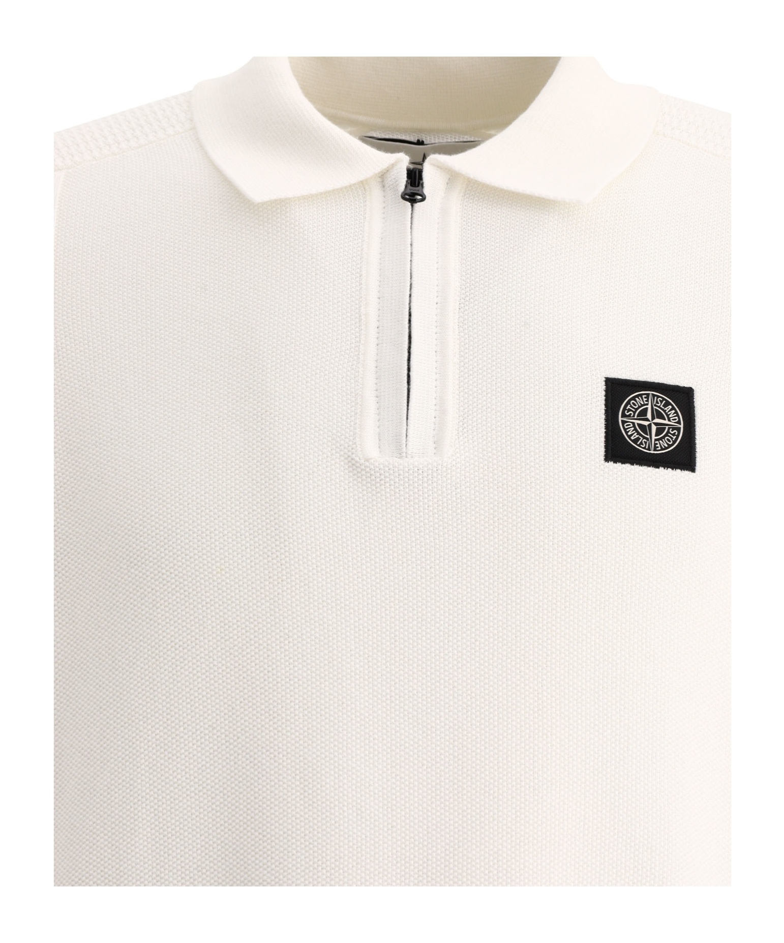 Stone Island Polo In Beige Cotton In White