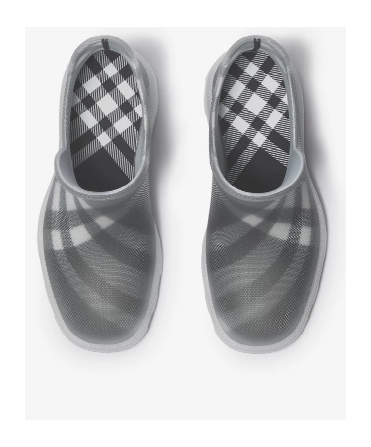 Burberry Marsh Vintage-check Mesh Boots In Gray