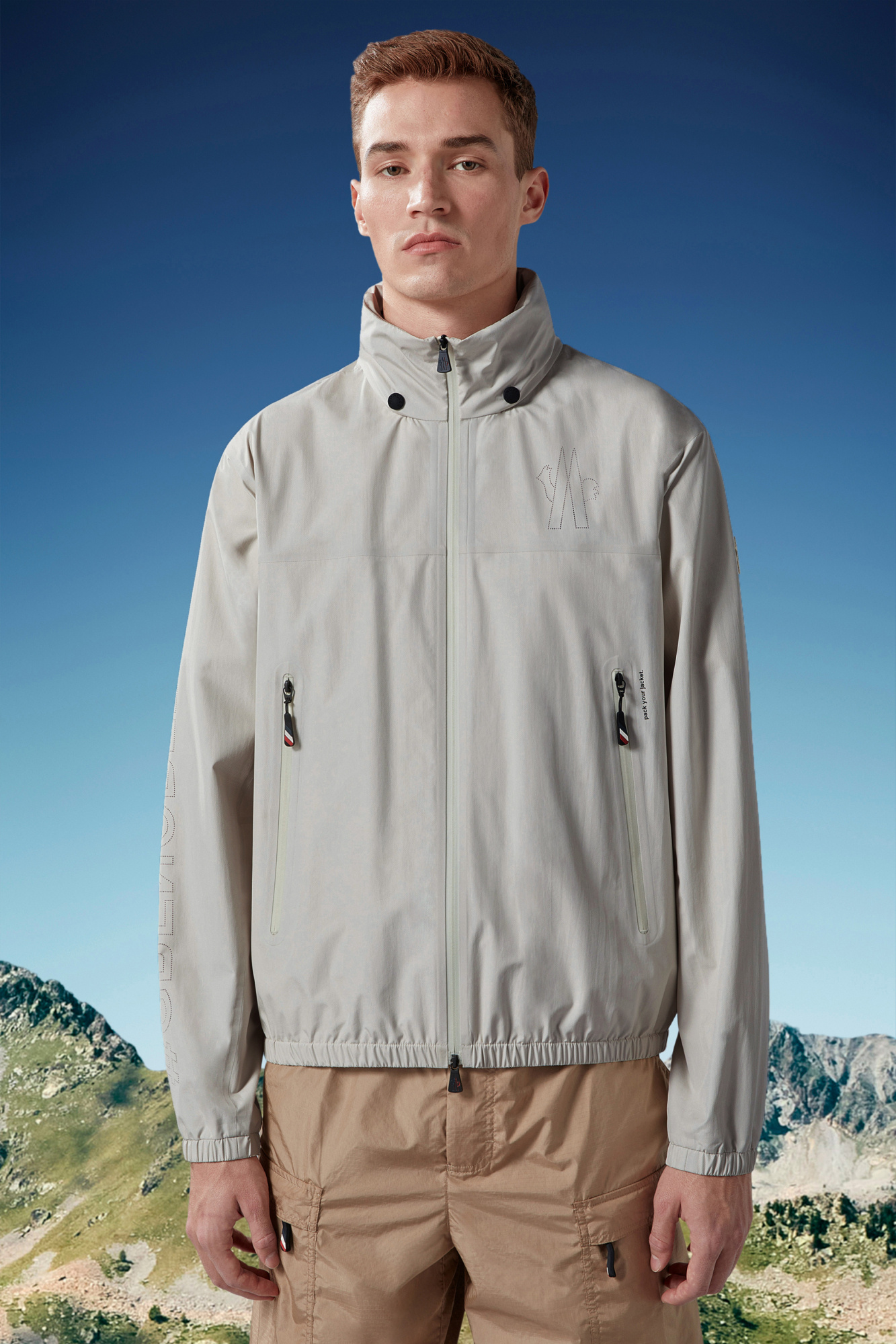 Moncler Veille Zip-up Jacket In Gray