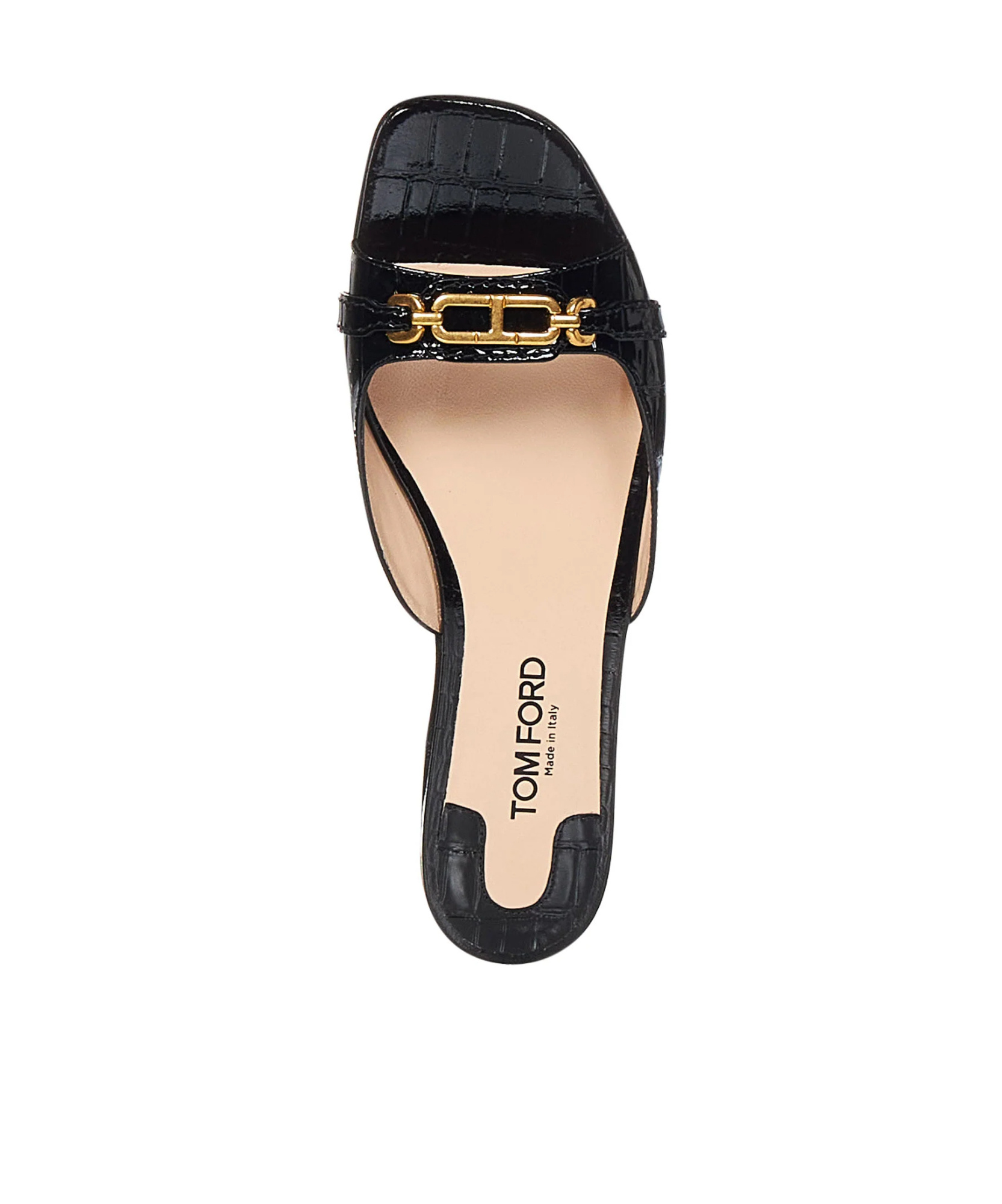 Tom Ford Whitney Crocodile-effect Mules In Black