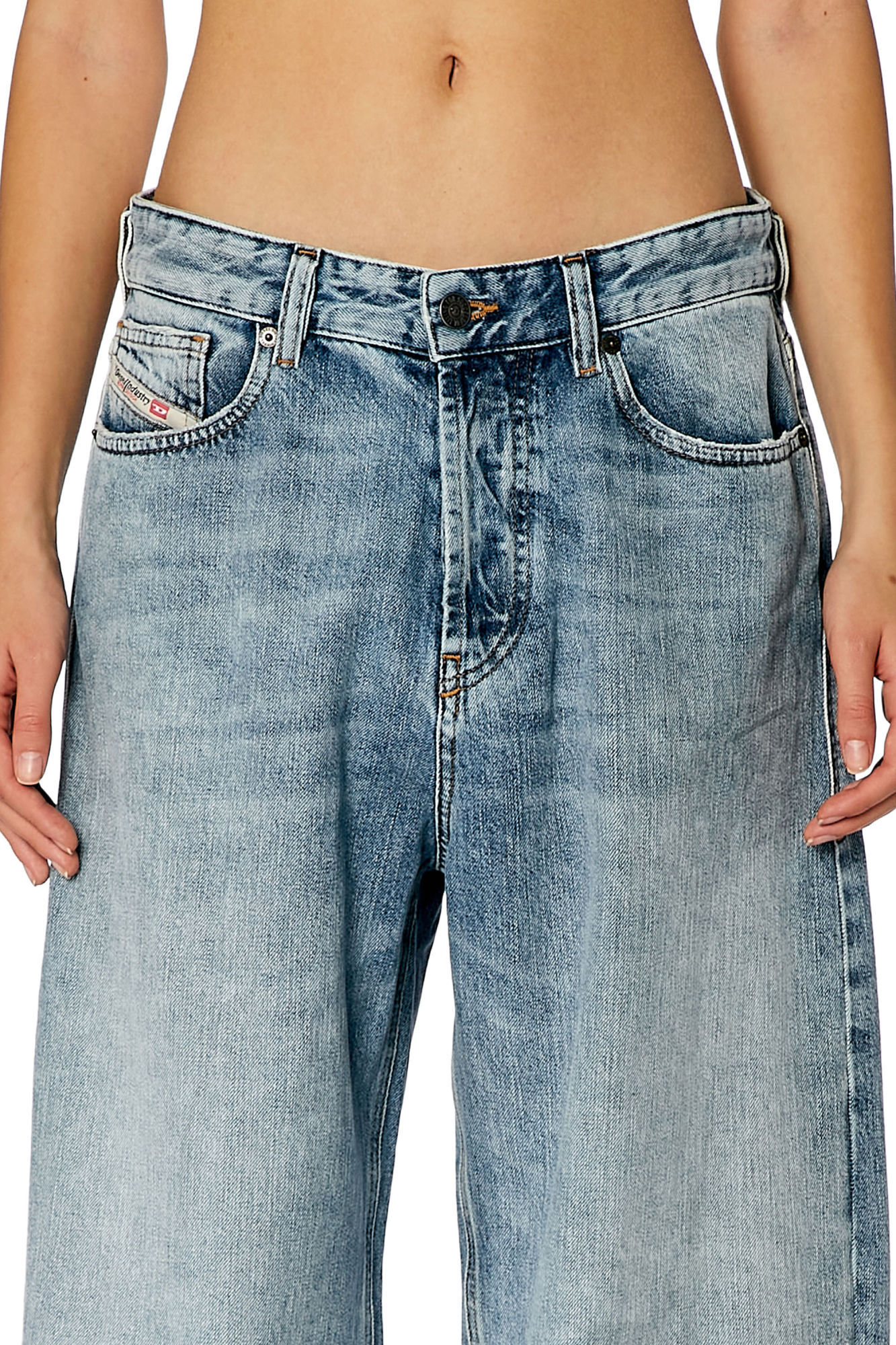 Diesel 1978 D-akemi-fsh Denim Trousers In Gray