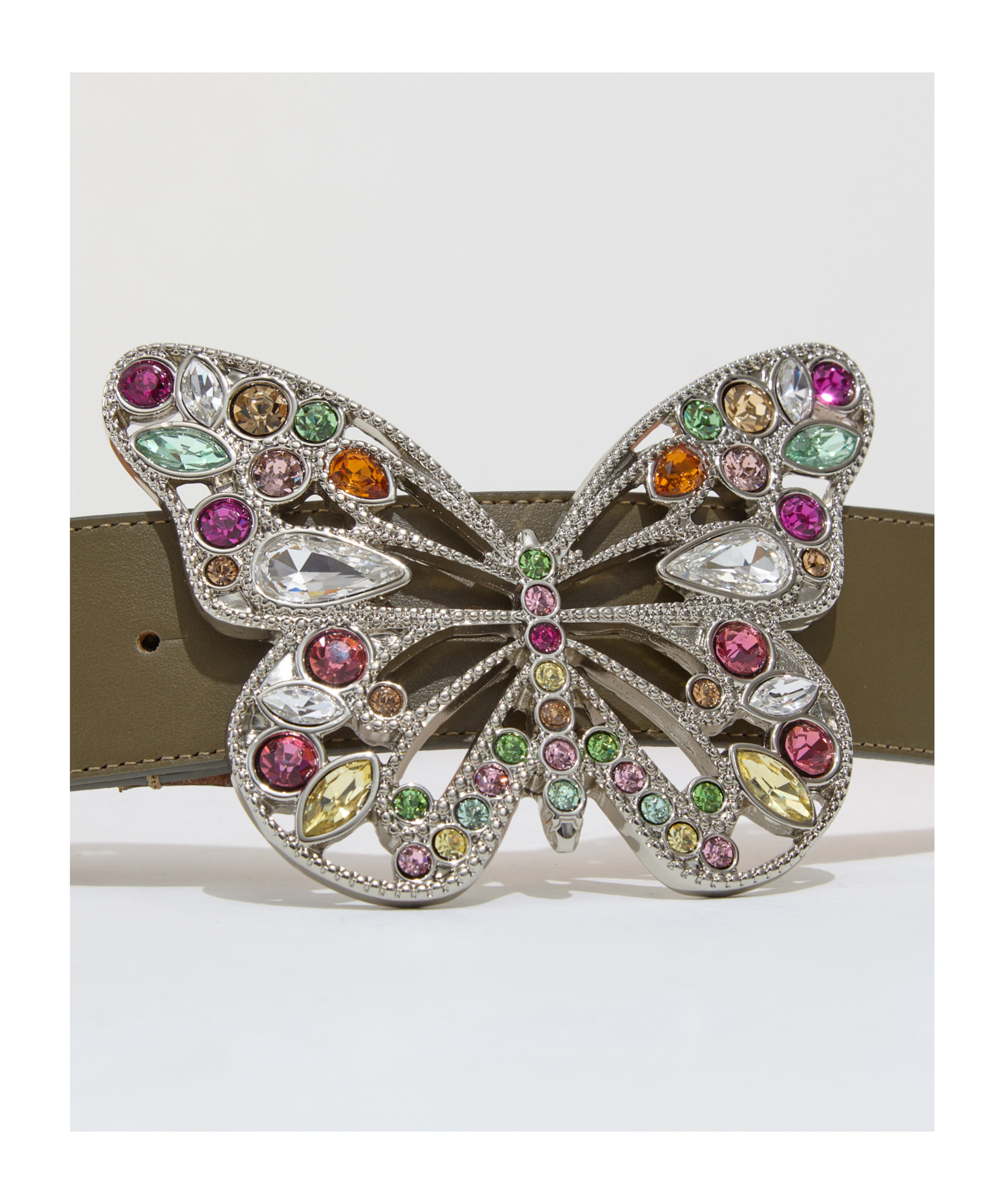 Blumarine Butterfly Buckle Belt In Green