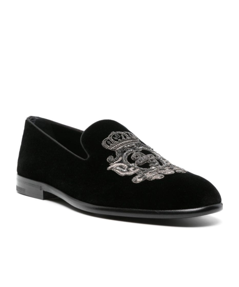 Dolce & Gabbana Velvet Loafer In Black
