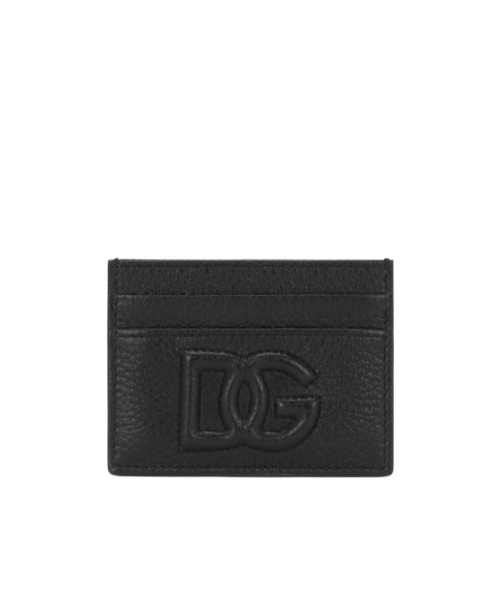 Dolce & Gabbana Small Zip-around Wallet In Calfskin With Raised Logo In Black