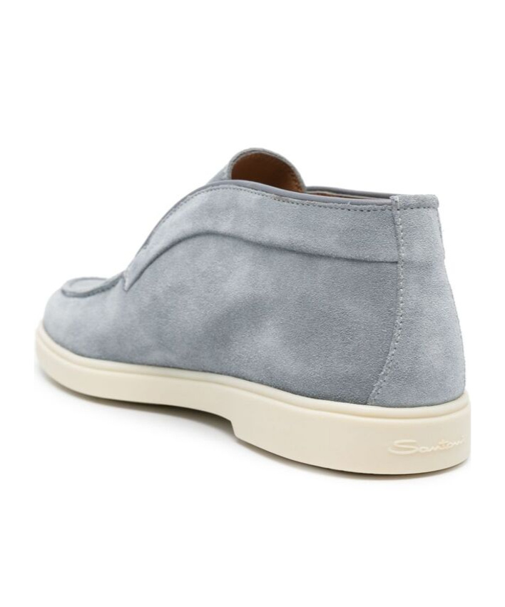 Santoni Slip-on Sneakers Suede Finish In Gray