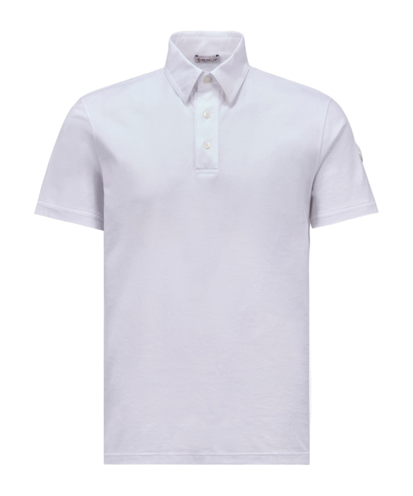 Moncler Logo-appliqué Cotton Polo Shirt In White
