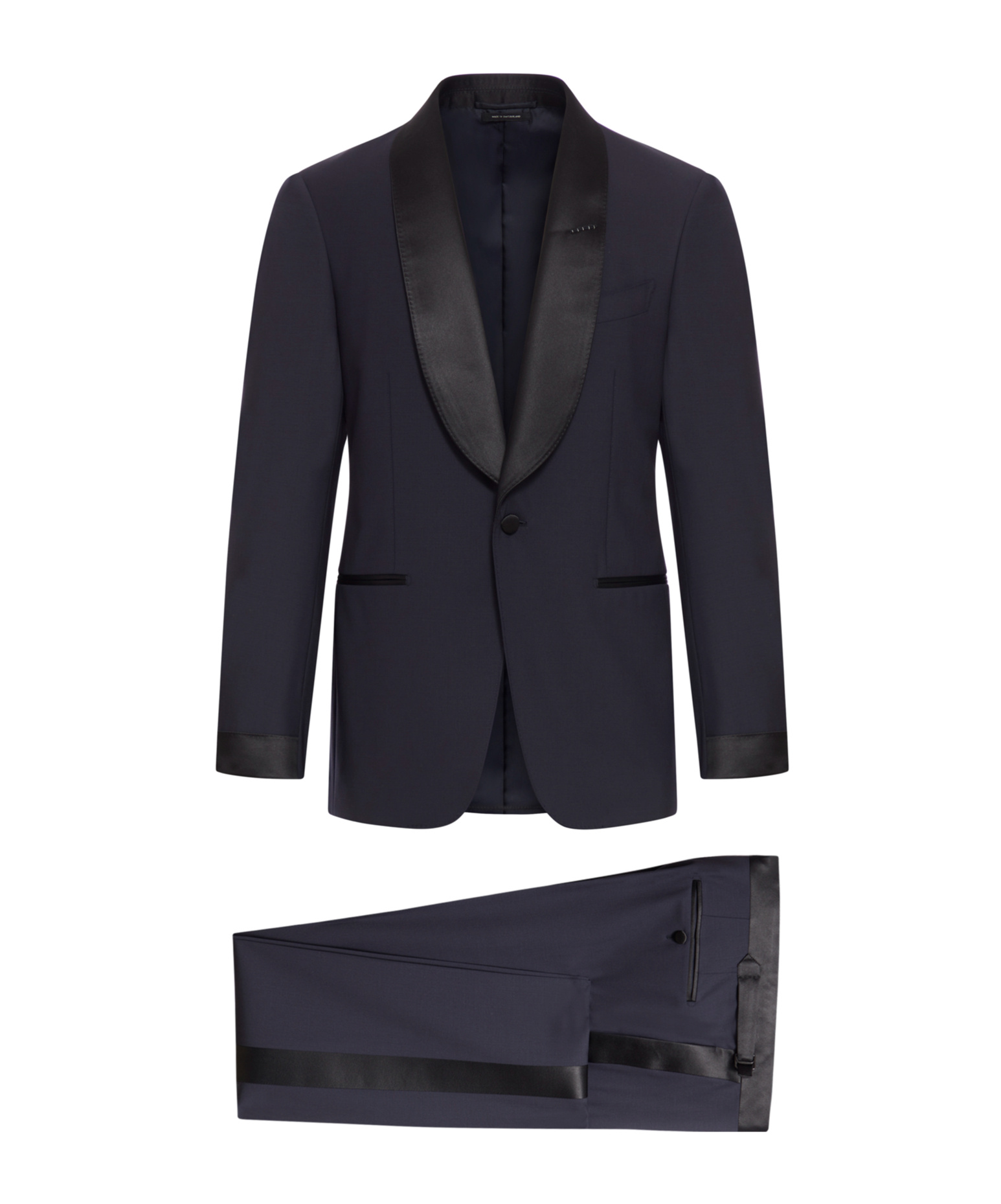 Tom Ford Bi-stretch Plain Weave Shelton Evening Suit In Black