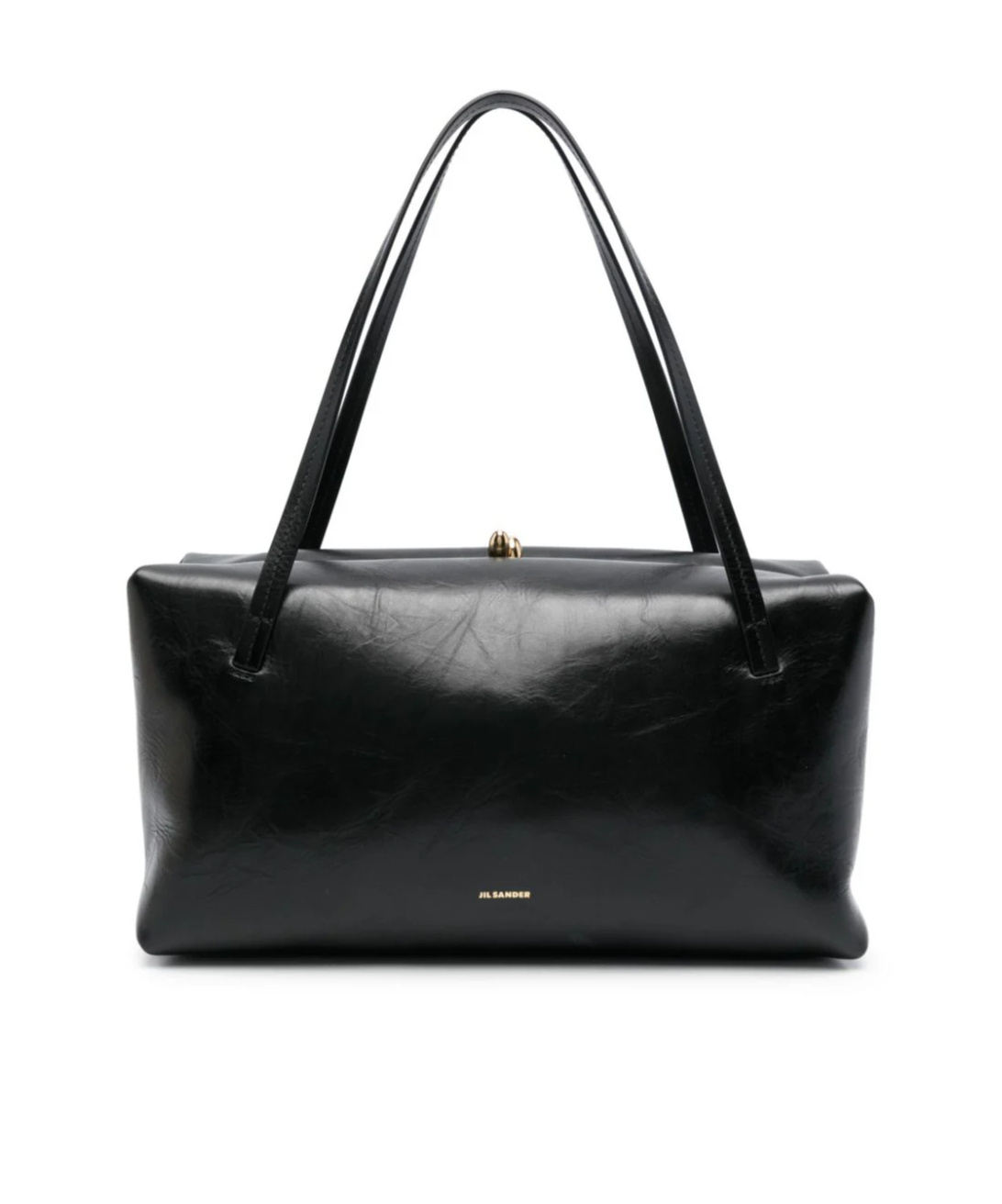 Jil Sander Small Goji Leather Shoulder Bag In Black
