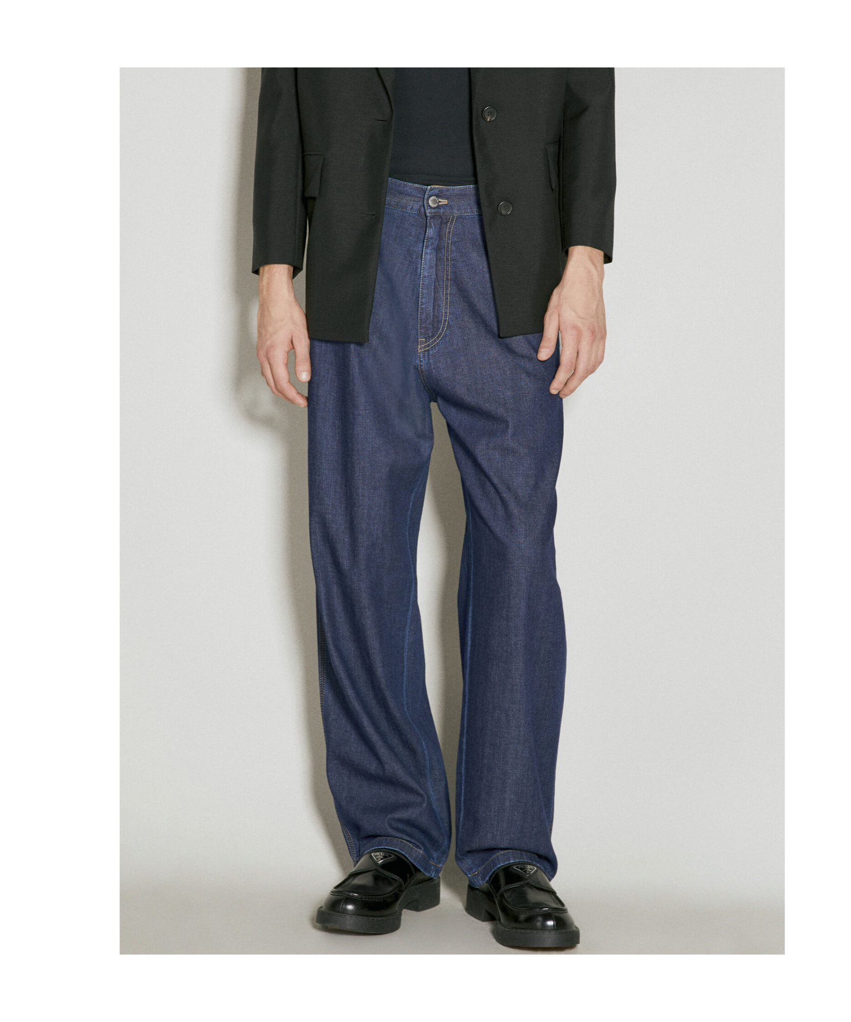 Prada Multi-pocket Denim Trousers In Blue
