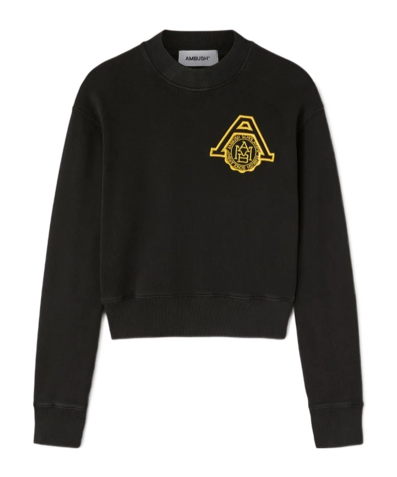 Ambush Logo-embroidered Organic Cotton Sweatshirt In Black
