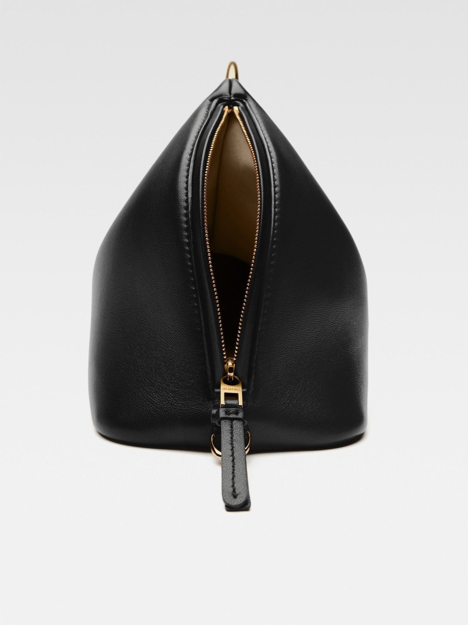 Jacquemus Small Calino Leather Top Handle Bag In Black