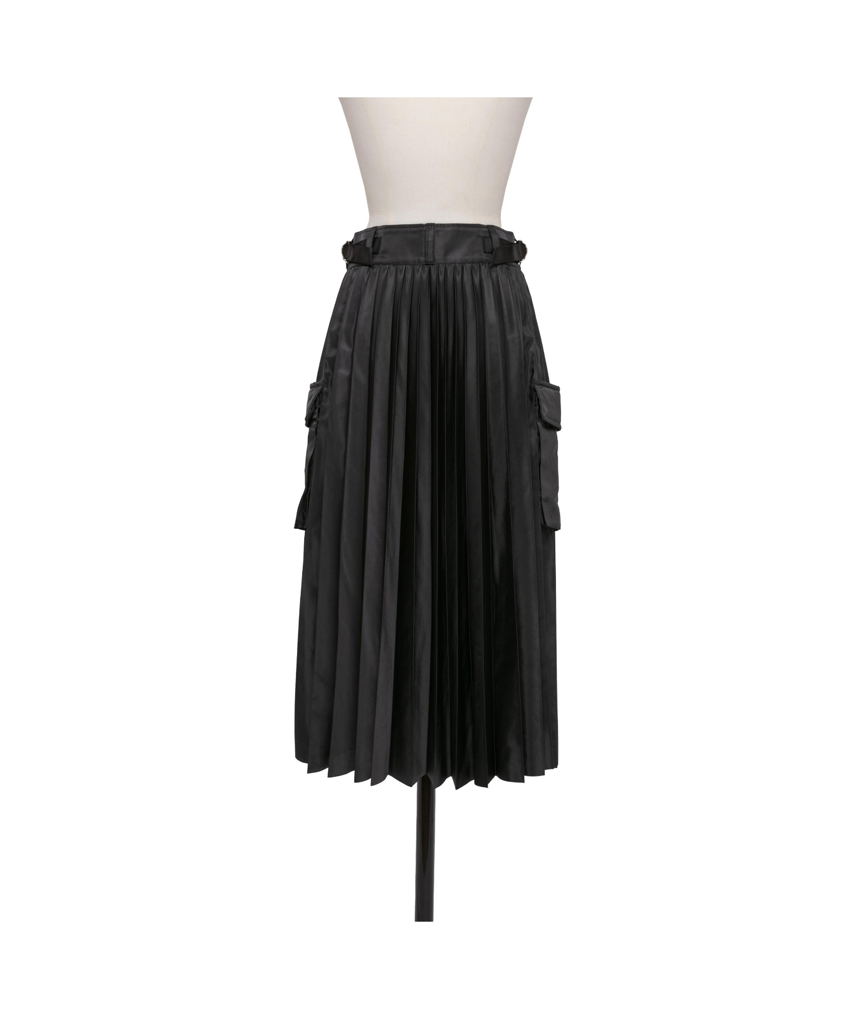 Sacai Womens Black Pleated Wrap-front Woven Midi Skirt In Black