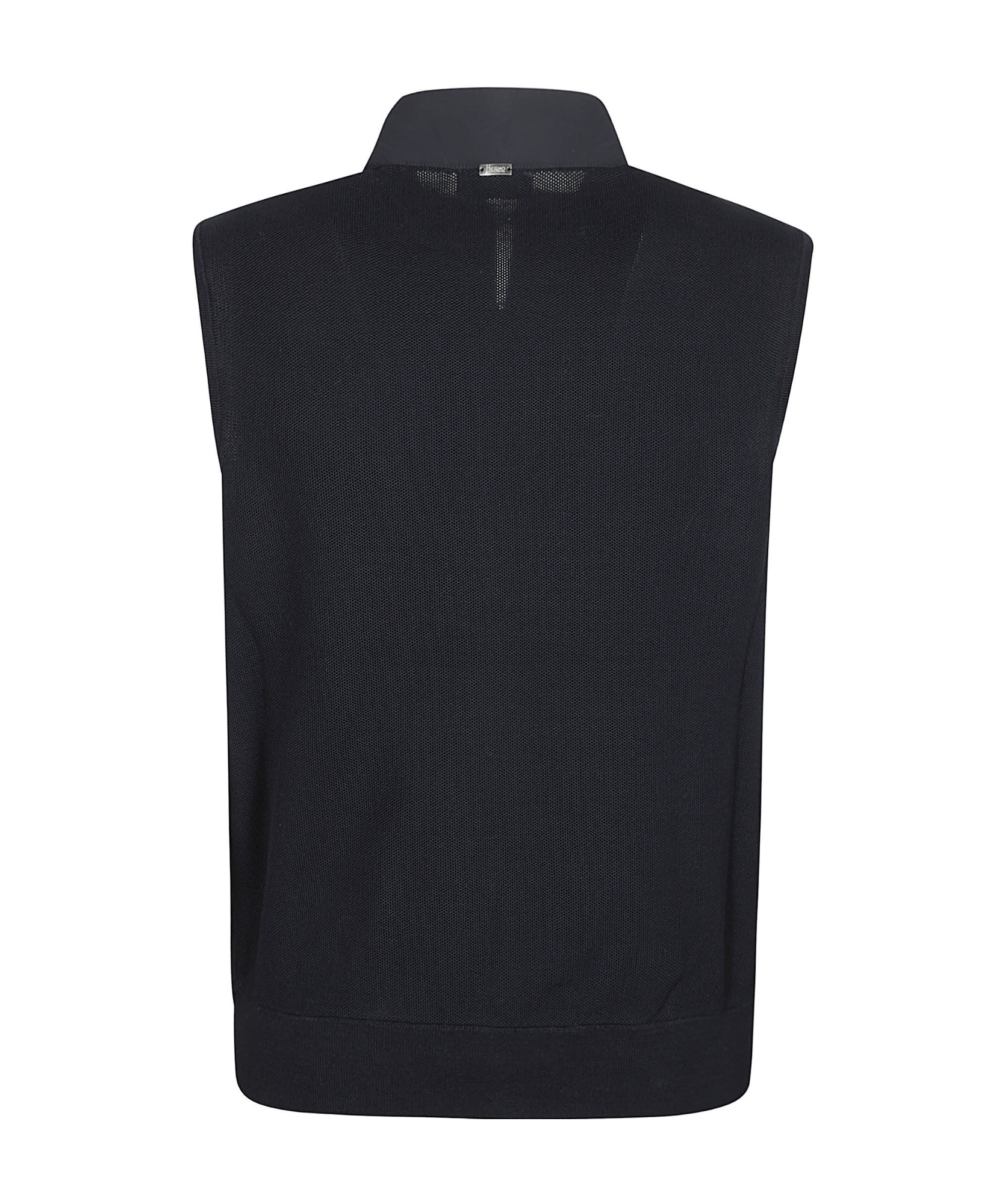 Herno Vest With High Collar And Zip Pockets In Black