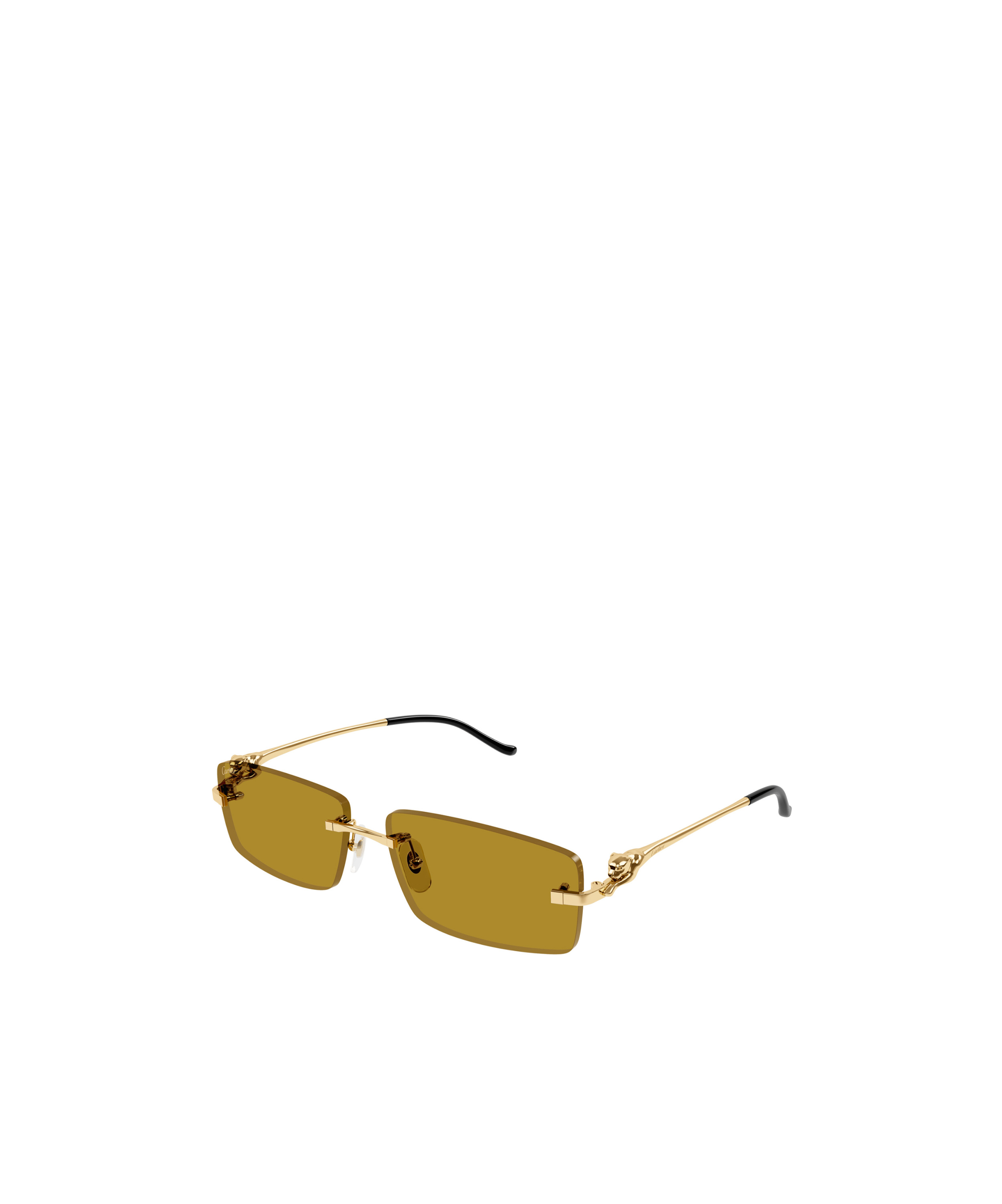Cartier Rectangular Frame Sunglasses In Brown
