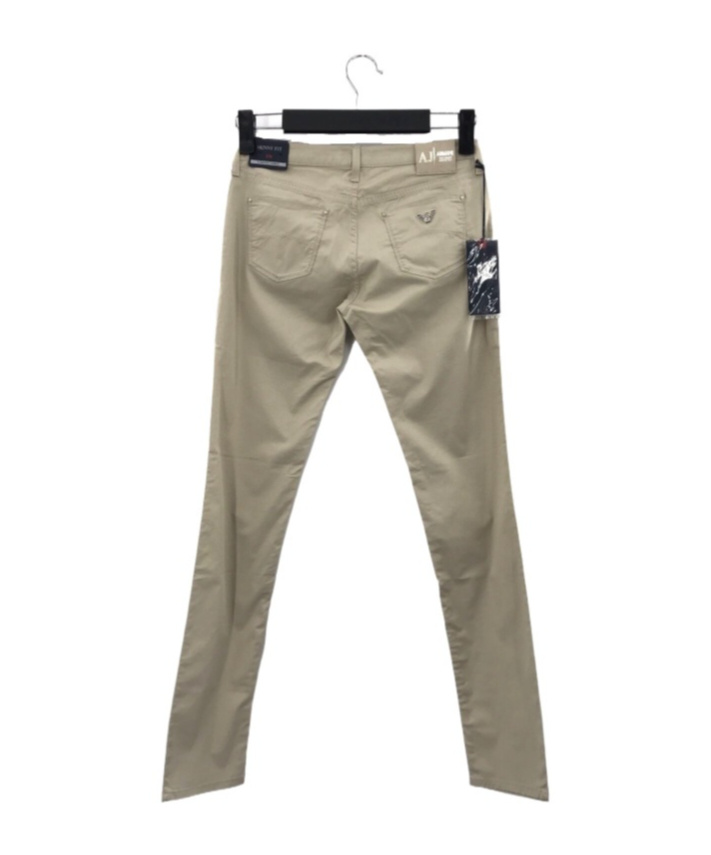 Shop Armani Jeans Logo Decal Denim Trousers In Nude