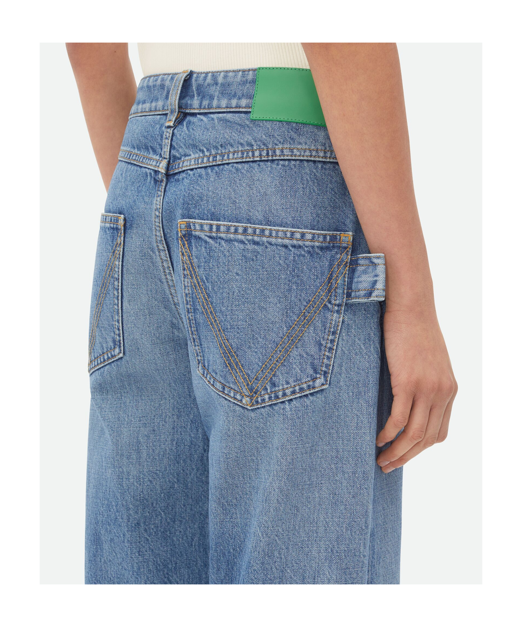 Shop Bottega Veneta Vintage Indigo Washed Boyfriend Denim In Blue