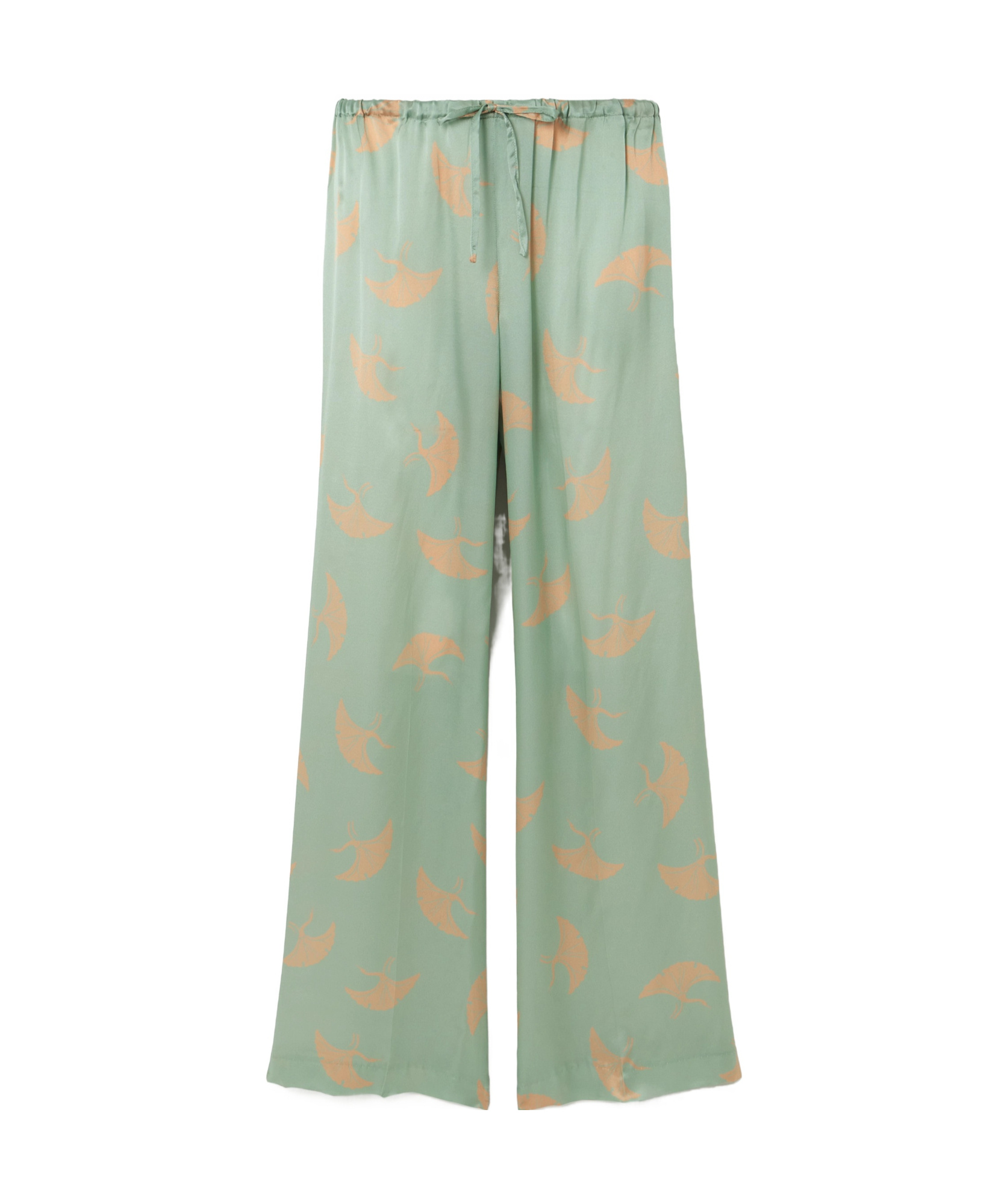 Dries Van Noten Graphic-print Silk Trousers In Gray