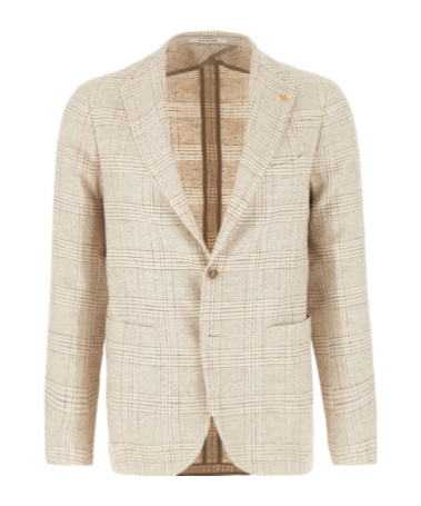 Tagliatore Check-pattern Single-breasted Blazer In Nude