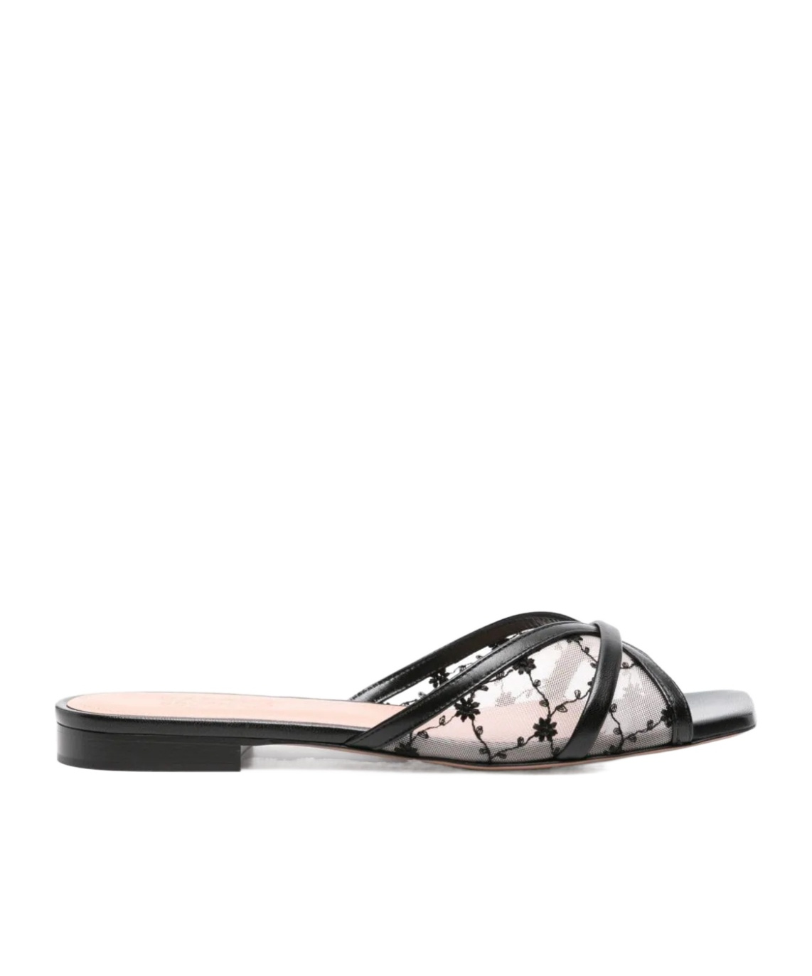Shop Malone Souliers Perla Flower Embroidered Slippers In Black