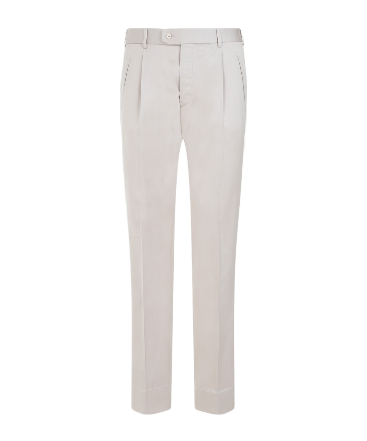Brioni Slim-fit Cotton Tailored Trousers In White