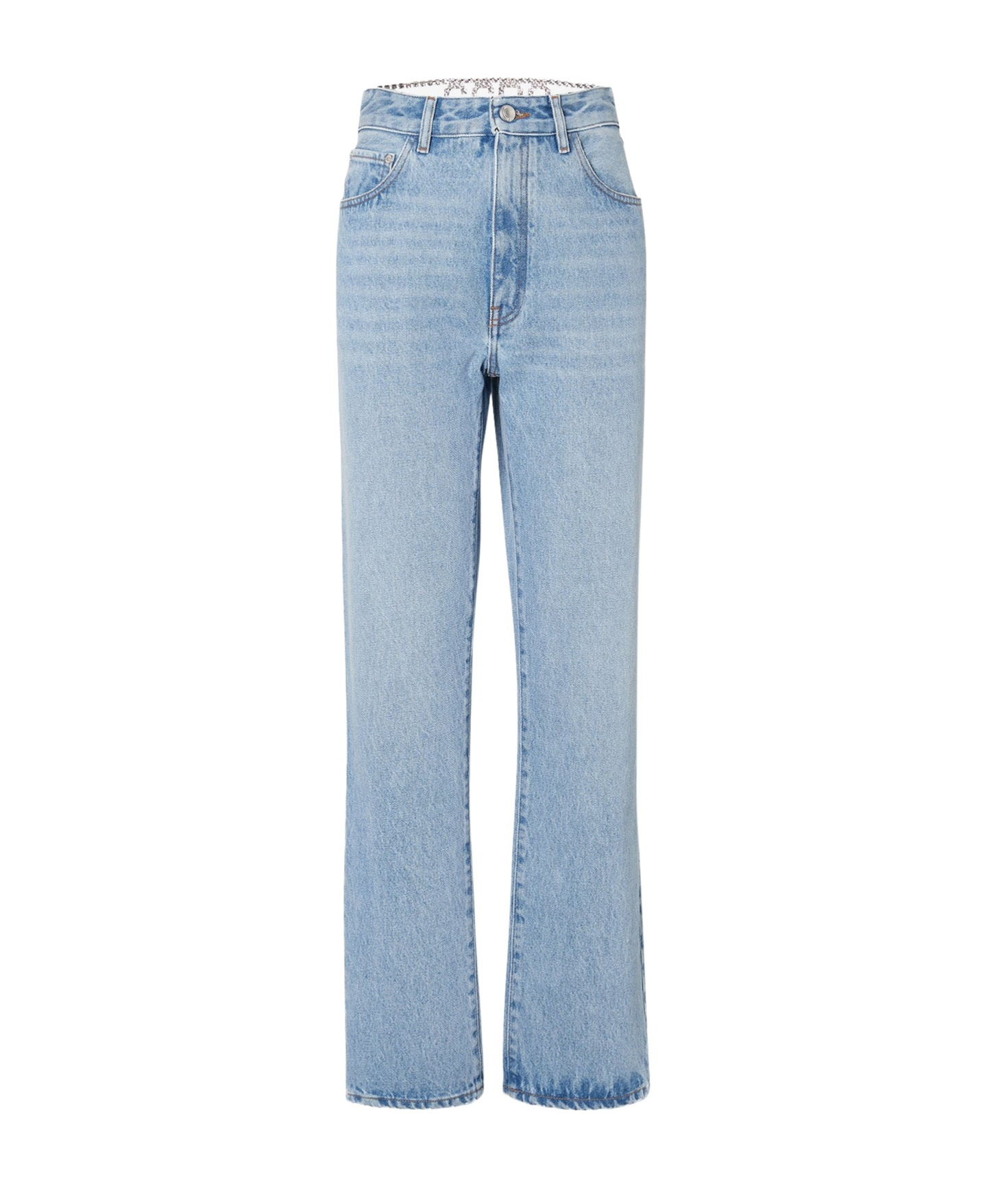 Gcds Chocker Rhinestone-detailed Jeans In Blue