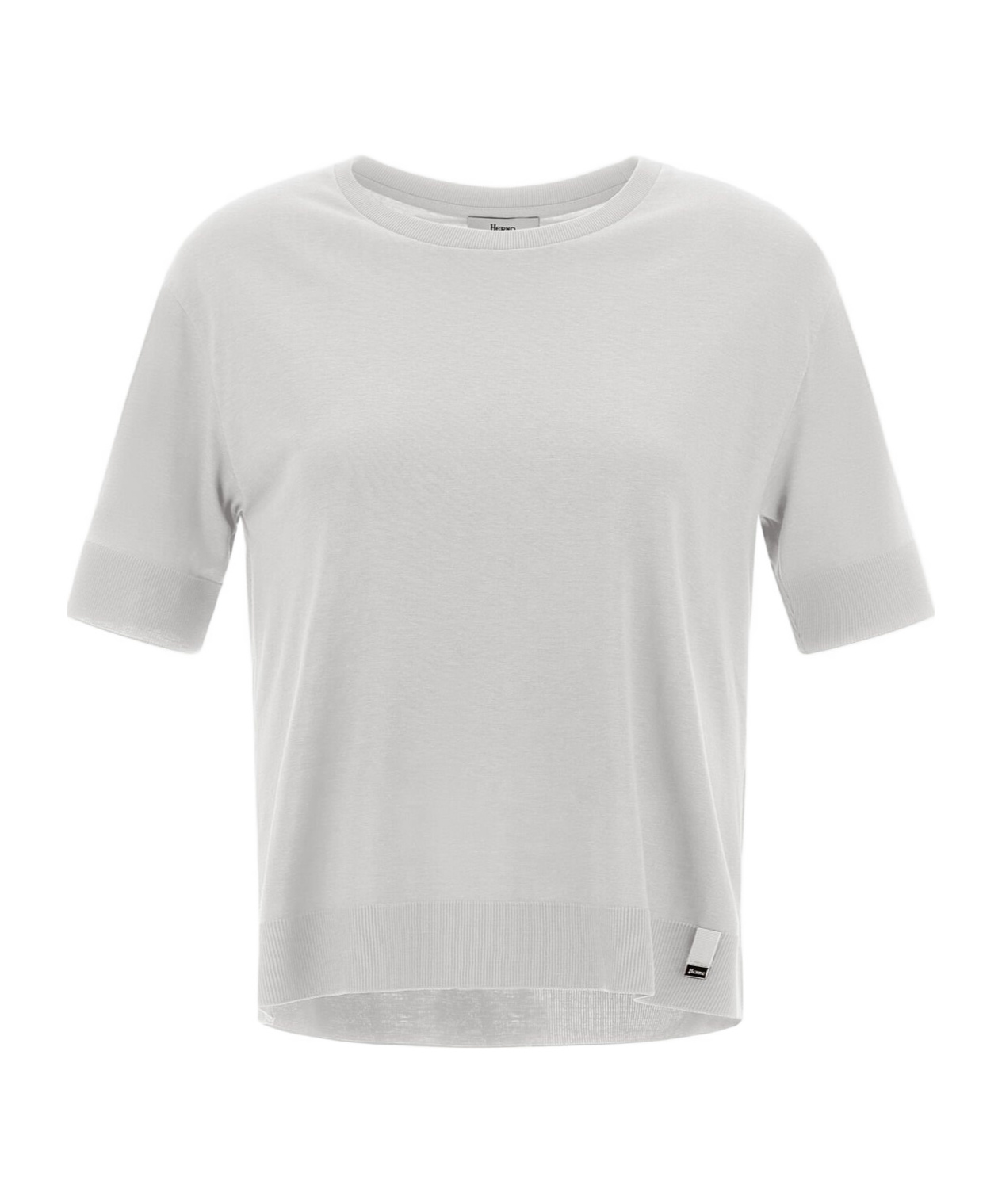 Herno T-shirt In Glam Knit Effect In White