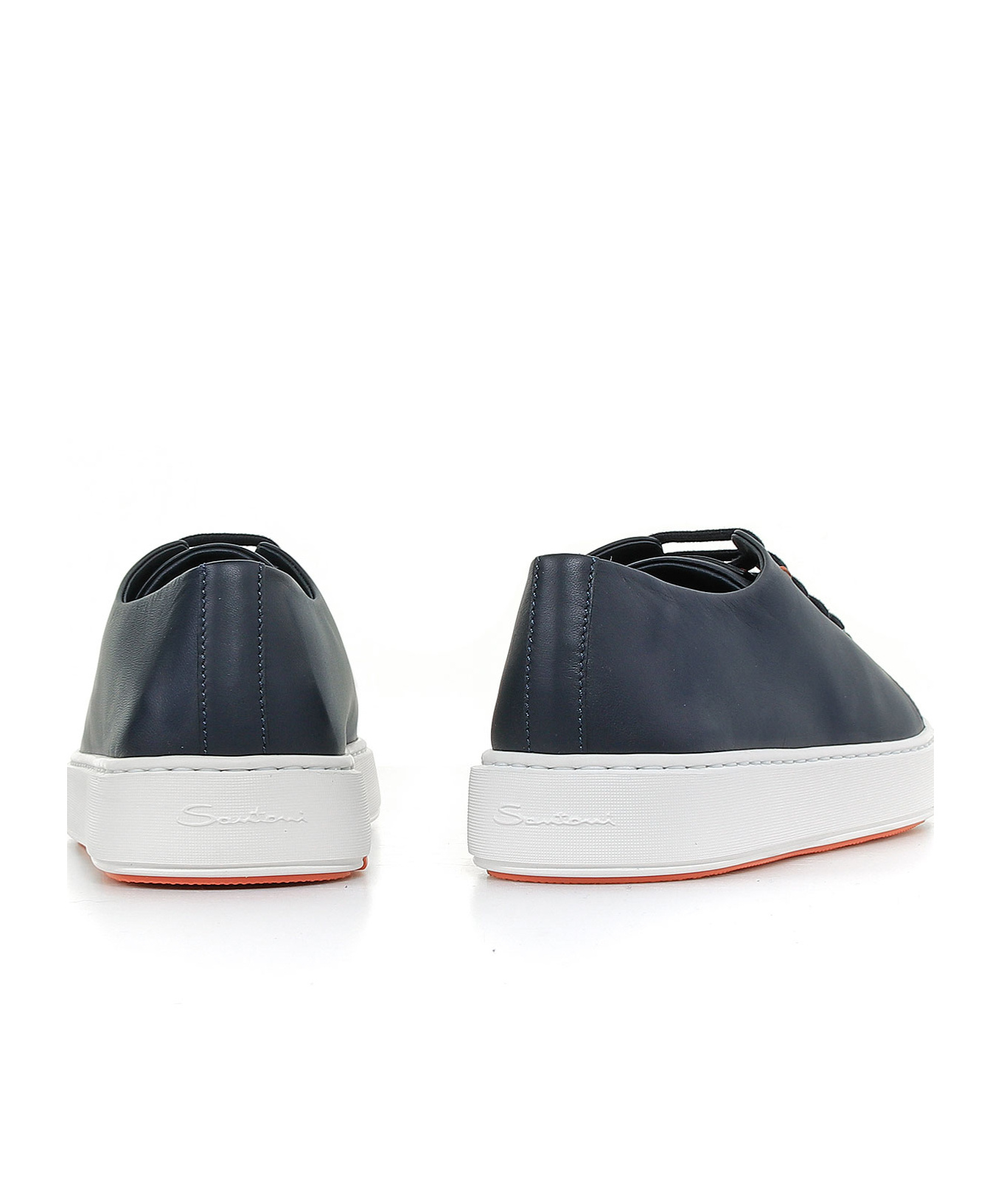 Santoni Tie Low Upper Board Shoes In Black