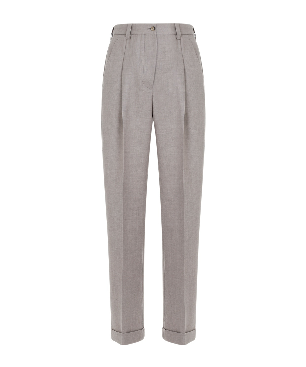 Miu Miu Virgin Wool Tailored Trousers In Gray