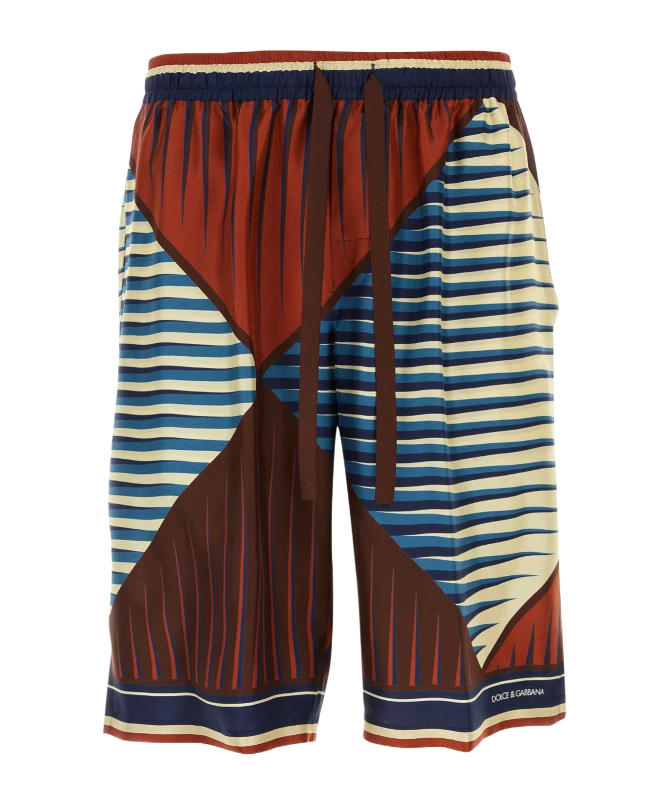 Dolce & Gabbana Printed Silk Bermuda Shorts Set In Multicolor