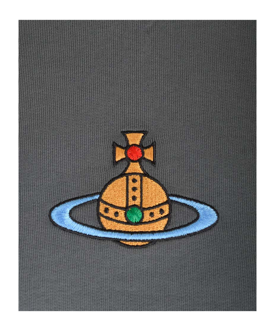 Shop Vivienne Westwood Orb-embroidery Cotton Sweatshirt In Gray