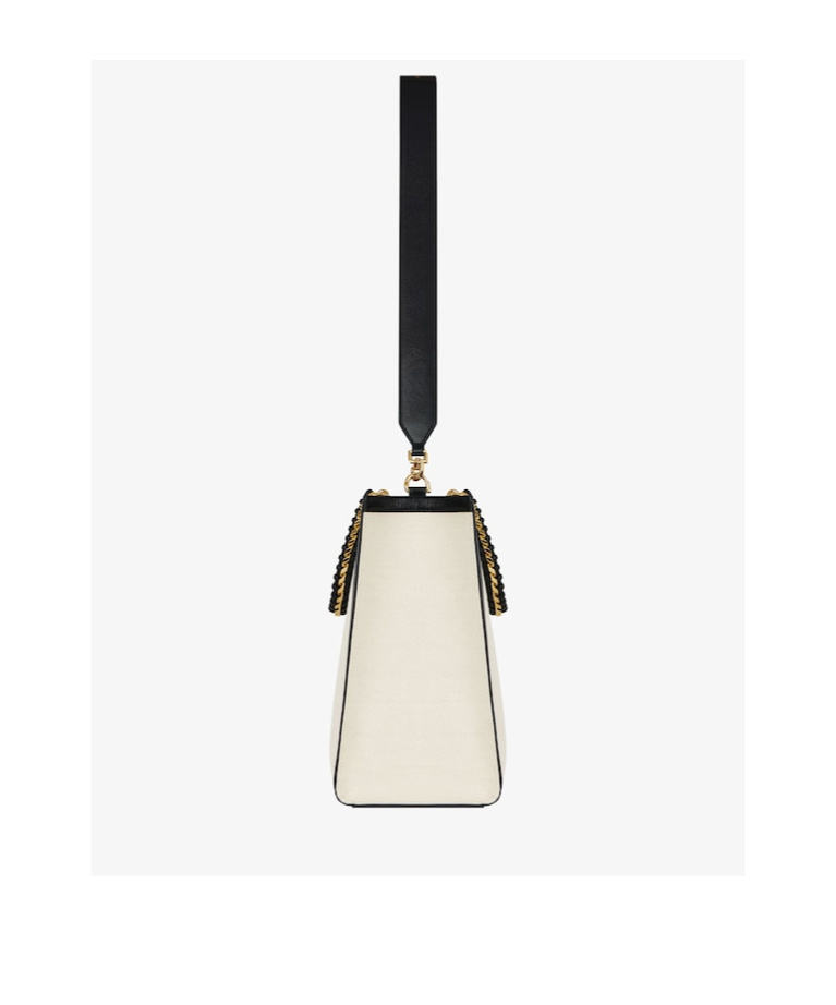 Shop Givenchy Medium G Tote Shopping Bag In Canvas And Leather In White