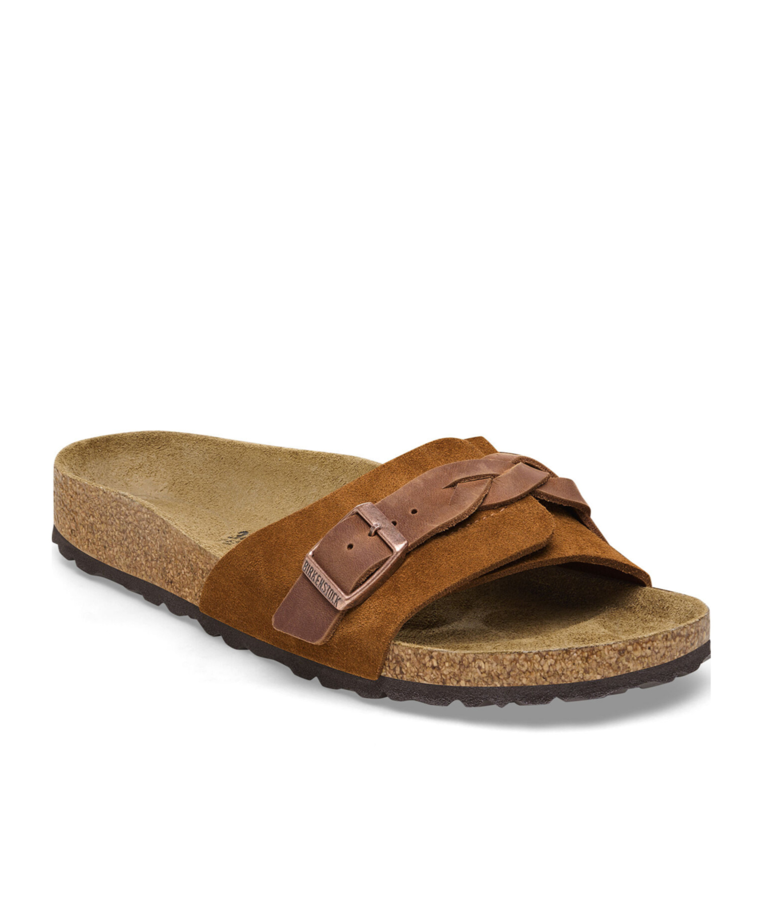Birkenstock Braided-strap Leather Sandals In Brown