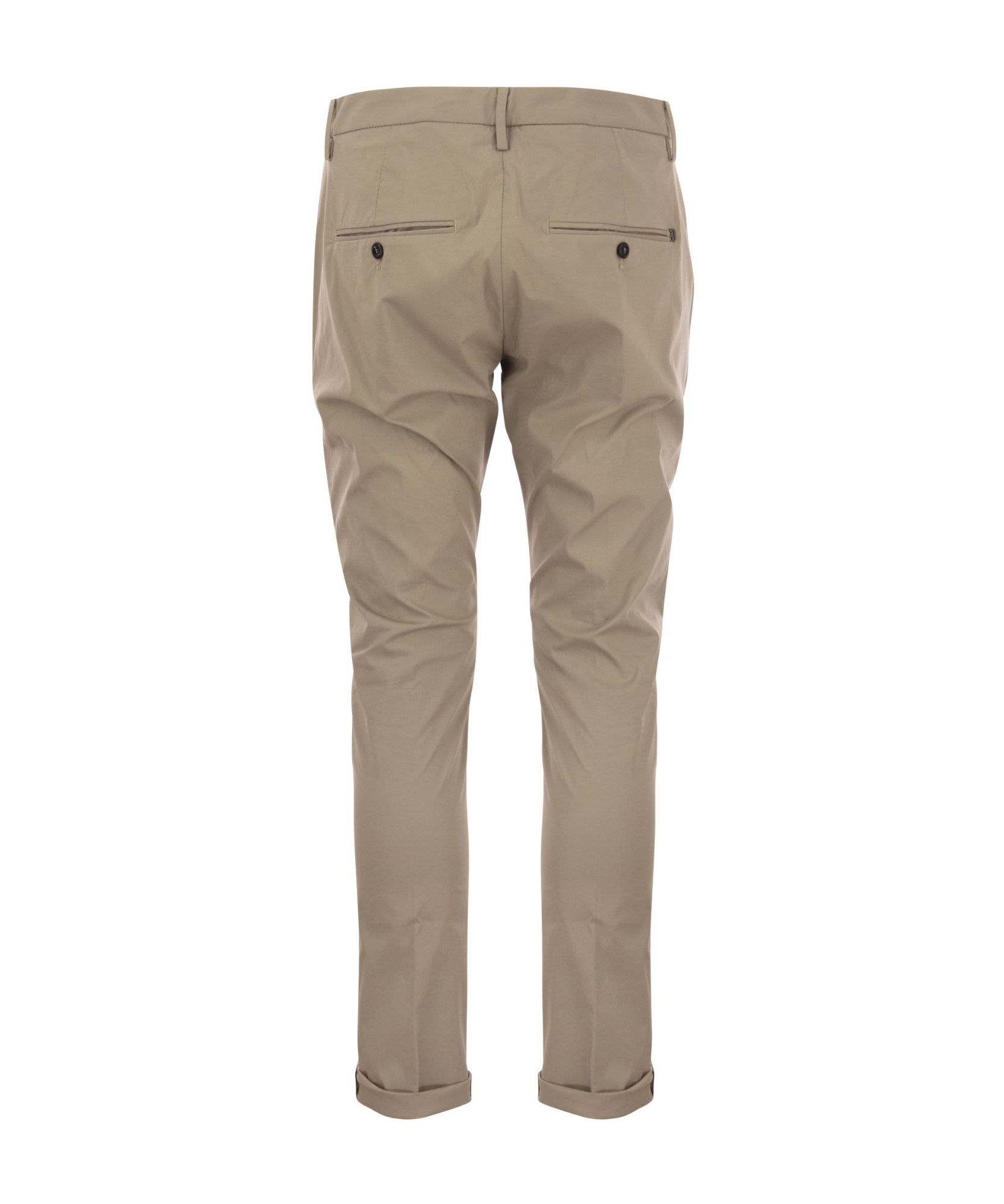 Dondup Mid-rise Straight Leg Trousers In Gray