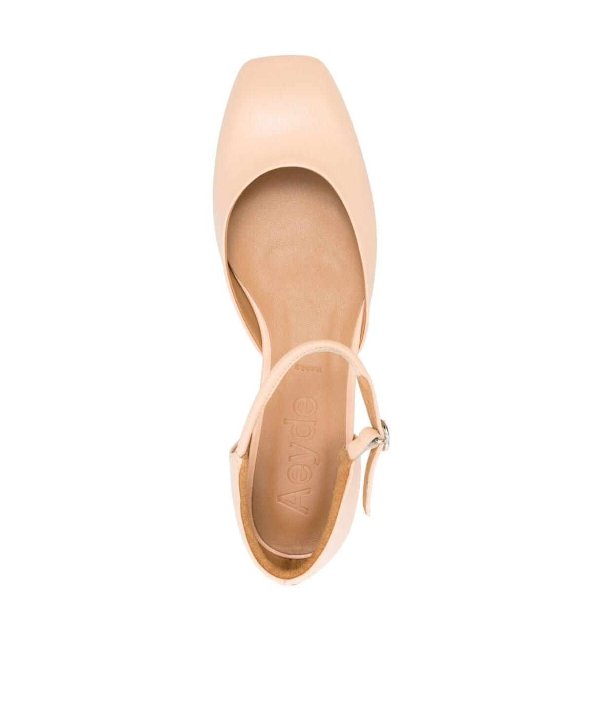 Shop Aeyde Uma Leather Ballerina Shoes In Nude