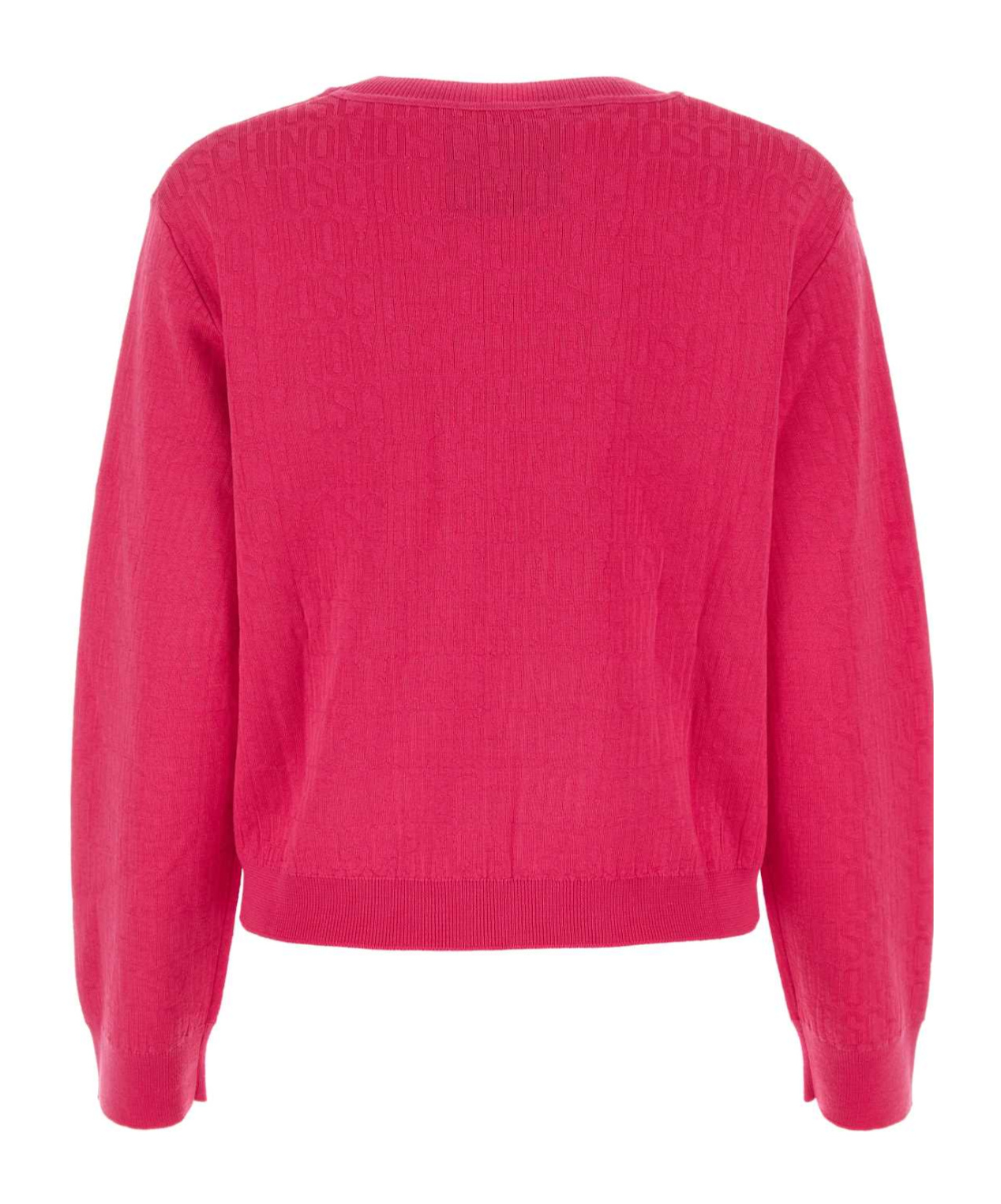 Moschino Logo Jacquard Knit Wool Blend Sweater In Red