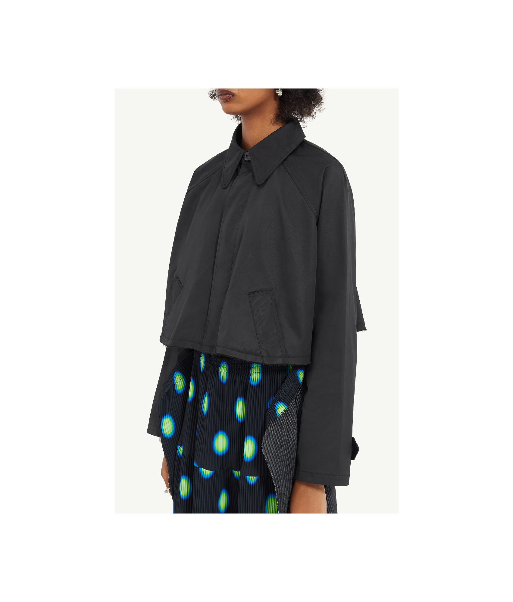 Mm6 Maison Margiela Single-stitch Logo Cropped Jacket In Black