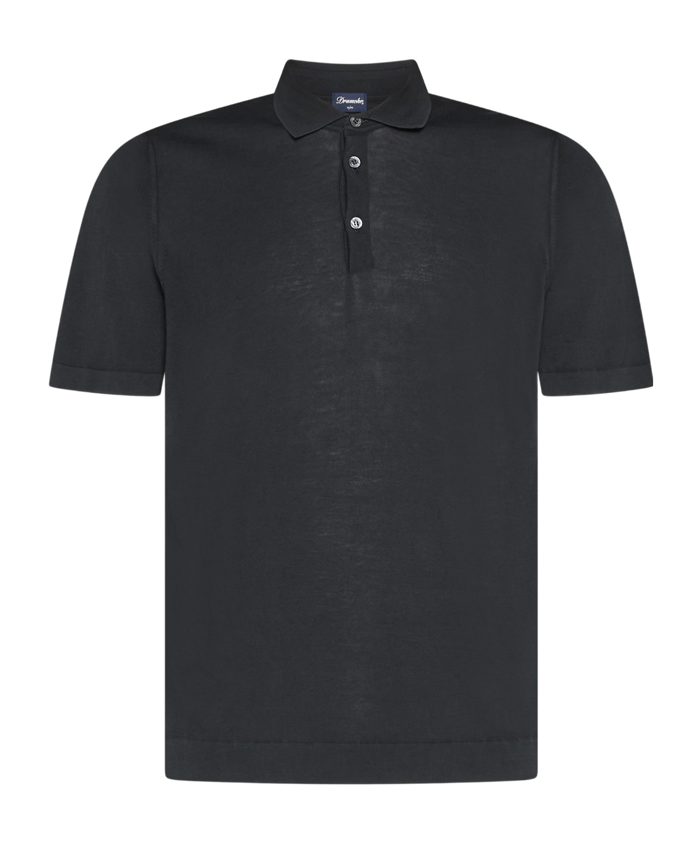 Drumohr Button-placket Polo Shirt In Black